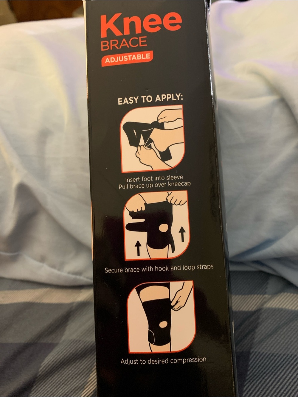 Adjustable Black Knee Support Brace – One Size - Picture 2 of 4